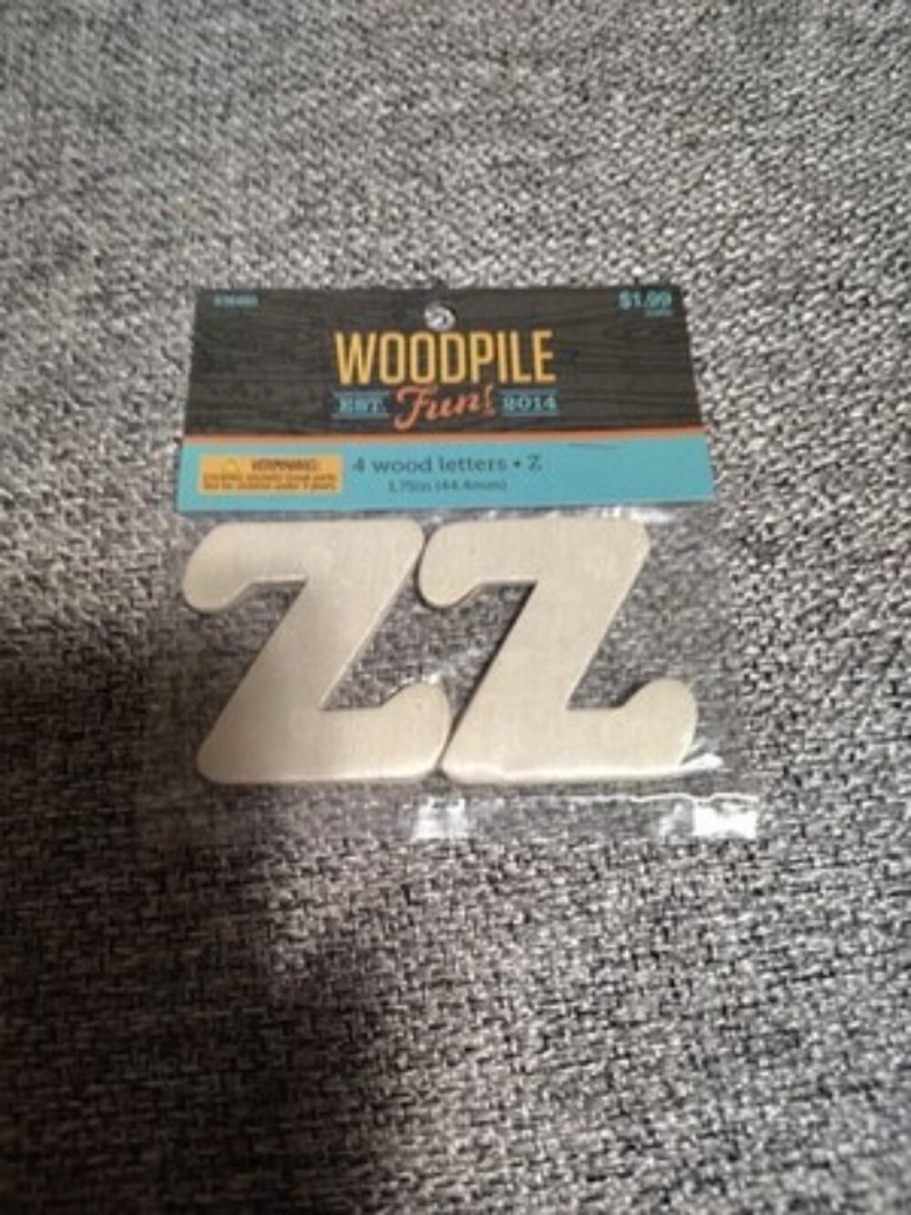 Hobby Lobby Woodpile 1.75” Wood Letters (4 Pieces Of Letter Z) Still Sealed New
